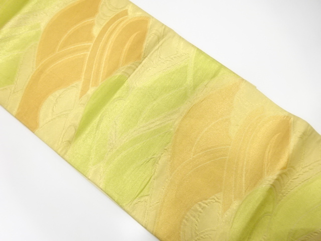 JAPANESE KIMONO / ANTIQUE FUKURO OBI / SILK / WOVEN RAGING WAVES